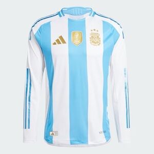 Adidas Argentina Home 24/25 Authentic Long Sleeve Jersey Kit [IP8383] Men’s Size